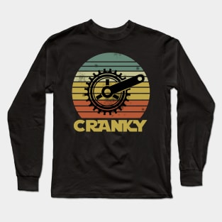 Bicycle Cranky Retro Vintage Gift For Cycling Lovers Long Sleeve T-Shirt